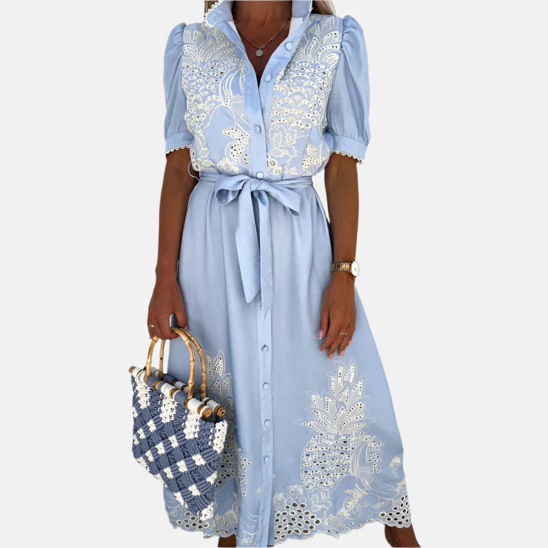 Ladies Beautiful Navy Embroidered Dress