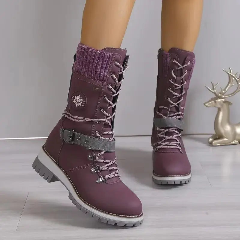 Warm and Stylish Women's High Heel Snow Boots