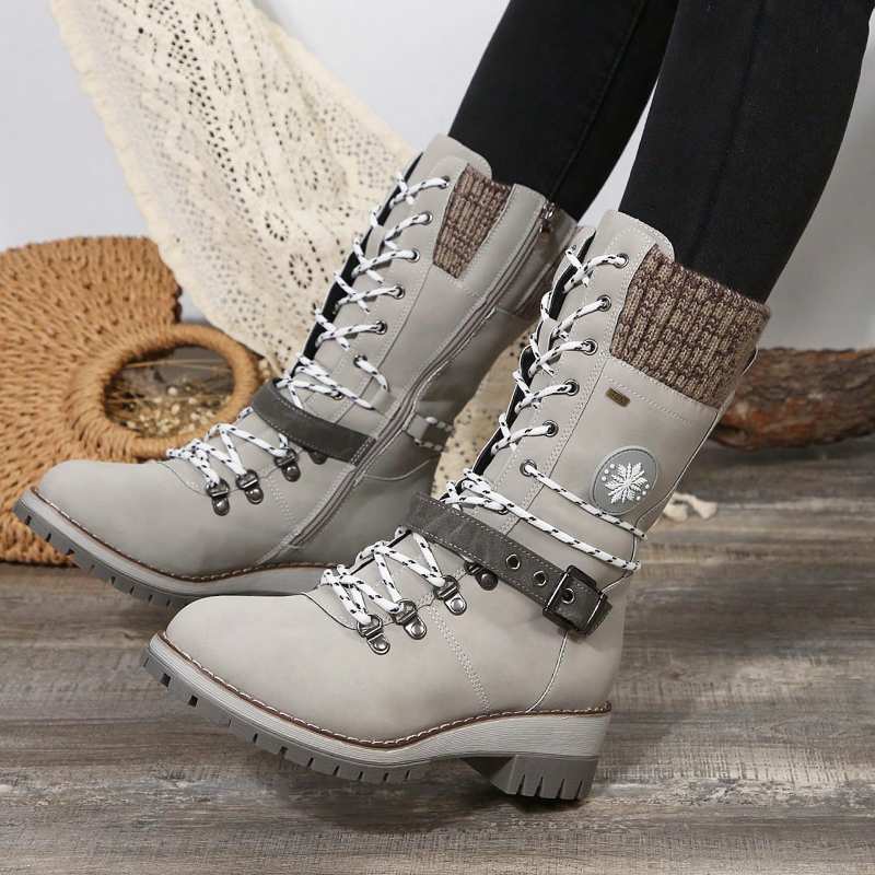 Warm and Stylish Women's High Heel Snow Boots