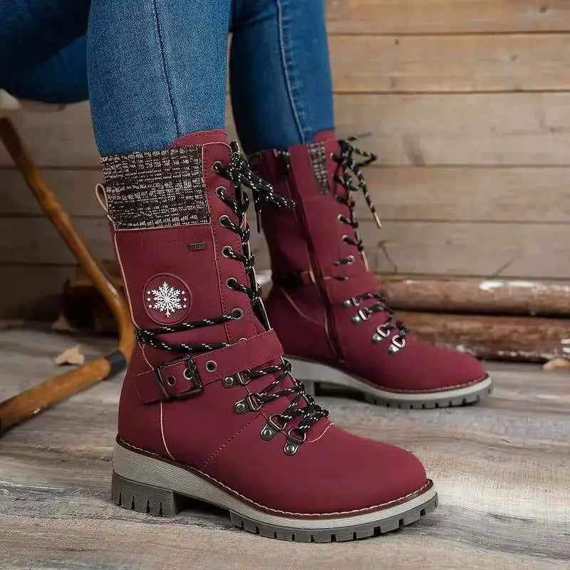 Warm and Stylish Women's High Heel Snow Boots