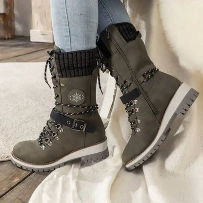 Warm and Stylish Women's High Heel Snow Boots
