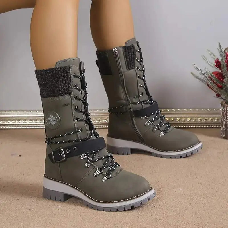 Warm and Stylish Women's High Heel Snow Boots