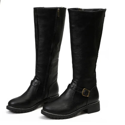 Tall Leather Biker Boots for Women - Chic and Comfy - Nocini