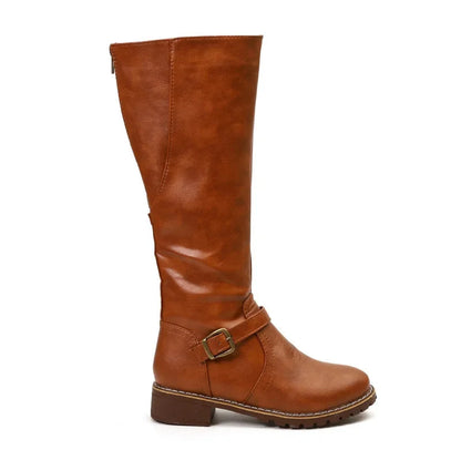 Trendy Womens Biker Boots with Thick Heel