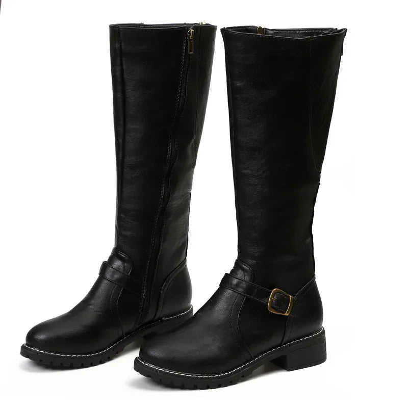 Trendy Womens Biker Boots with Thick Heel - Nocini