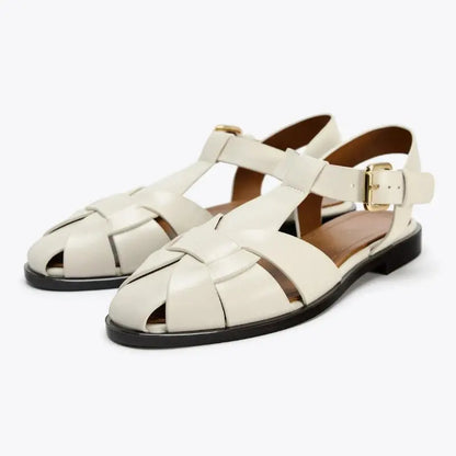 Comfortable Flat Ankle Strap Sandals for Women - Nocini