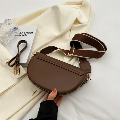 Chic Faux Leather Cross Body Handbag