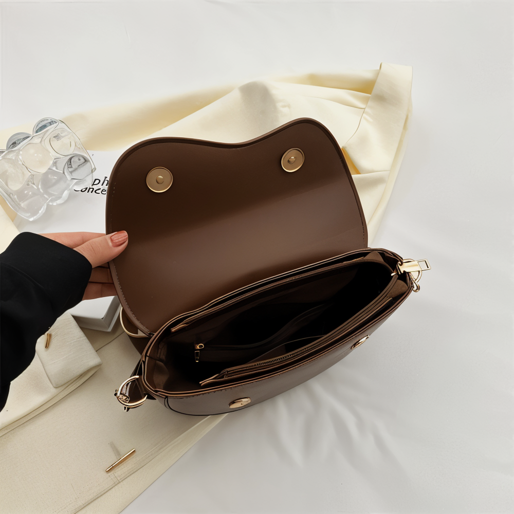 Chic Faux Leather Cross Body Handbag