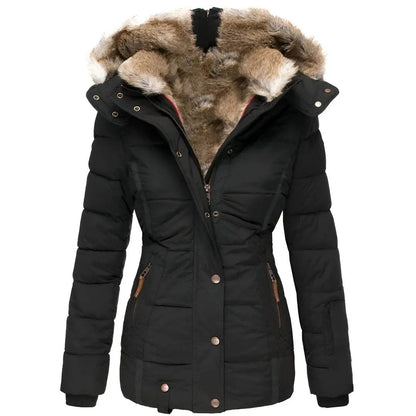Warm Women's Puffer Coat with Hood - Nocini