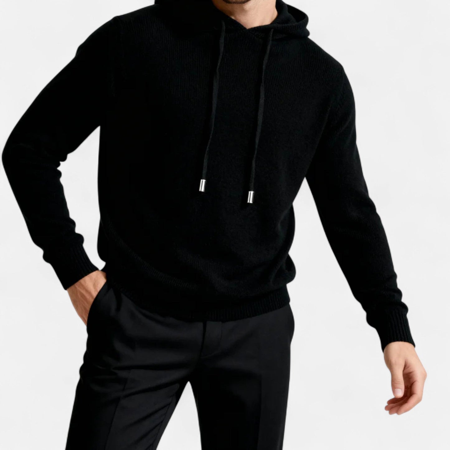 Simple Crew Neck Knitted Hoodie