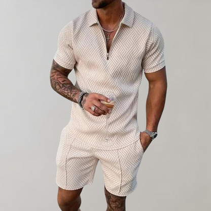 Slim Fit Short Sleeve Mens Jumpsuit