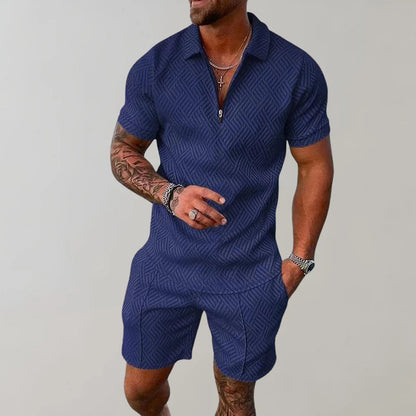 Relaxed Fit Mens Summer Shorts Shirt Set