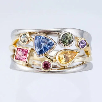 Colorful Gemstone Cocktail Ring
