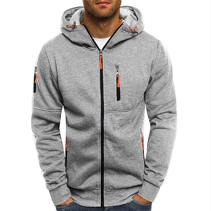 Men's Slim Fit Zipper Hooded Jacket