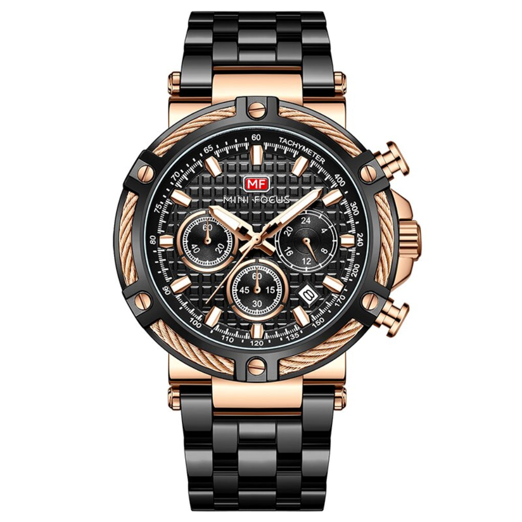 Classic Navy Leather Wristwatch