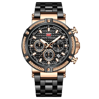 Classic Navy Leather Wristwatch