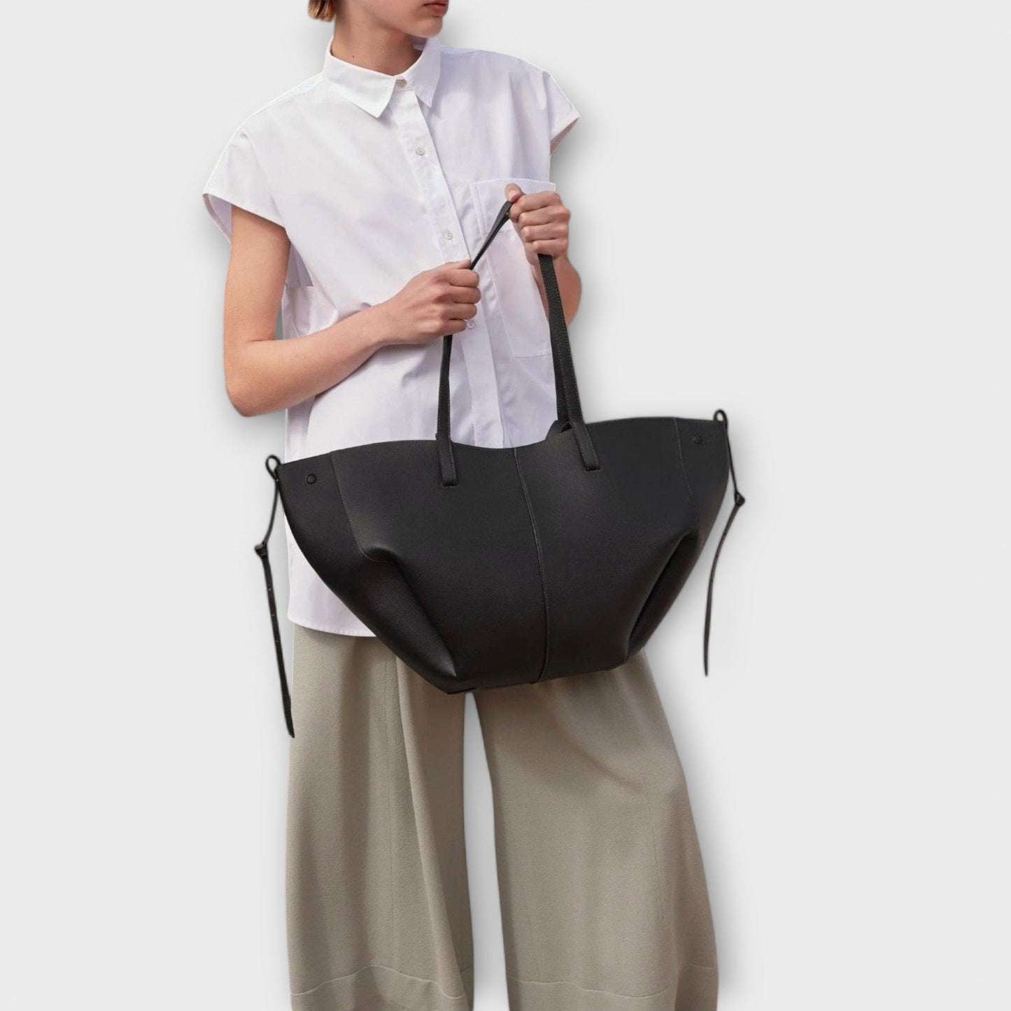 Large Brown Leather Daily Shoulder Bag