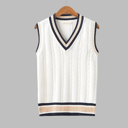 Classic Horizontal Stripe Tank Top Sweater