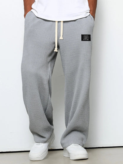 Men's Comfortable Drawstring Wide Leg Pants with Pockets - Nocini