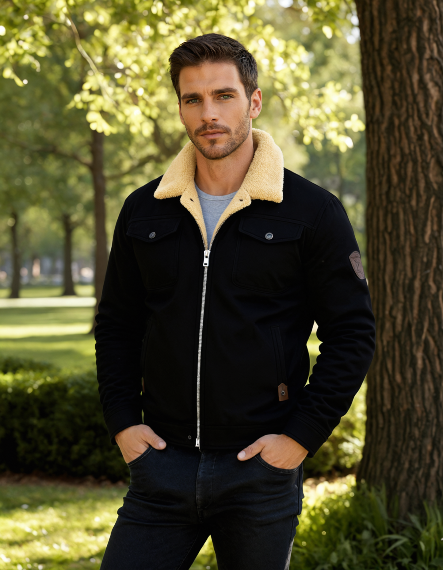 Warm Waterproof Men's Fleece Lined Winter Jacket