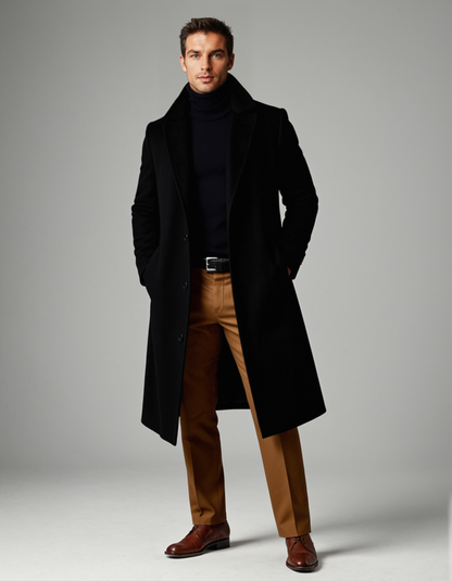 Warm Mens Traditional Wool Pea Coat