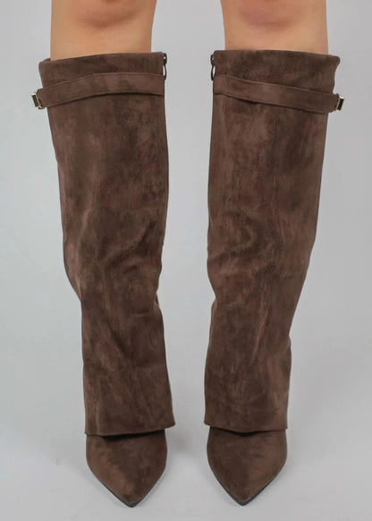 Ladies Fashionable Tall Boots Pointed Toe