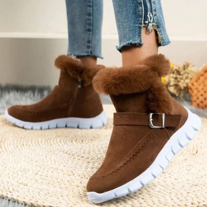 Waterproof Women's Ankle Boots with Zipper and Grip Sole