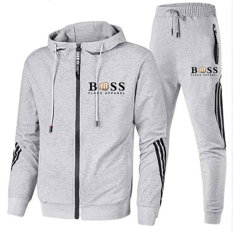 Calvin | Men's Active Stripe Hoodie & Sweatpants Set