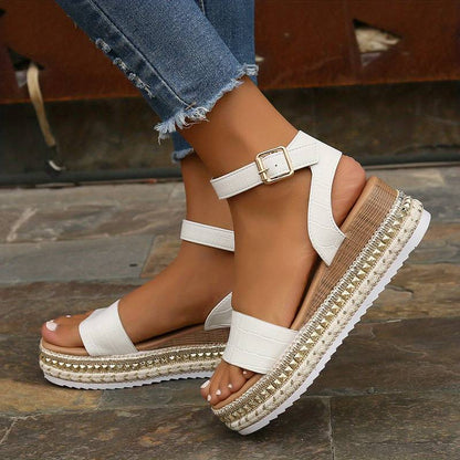 Ladies High Heel Sandals with Buckle Strap