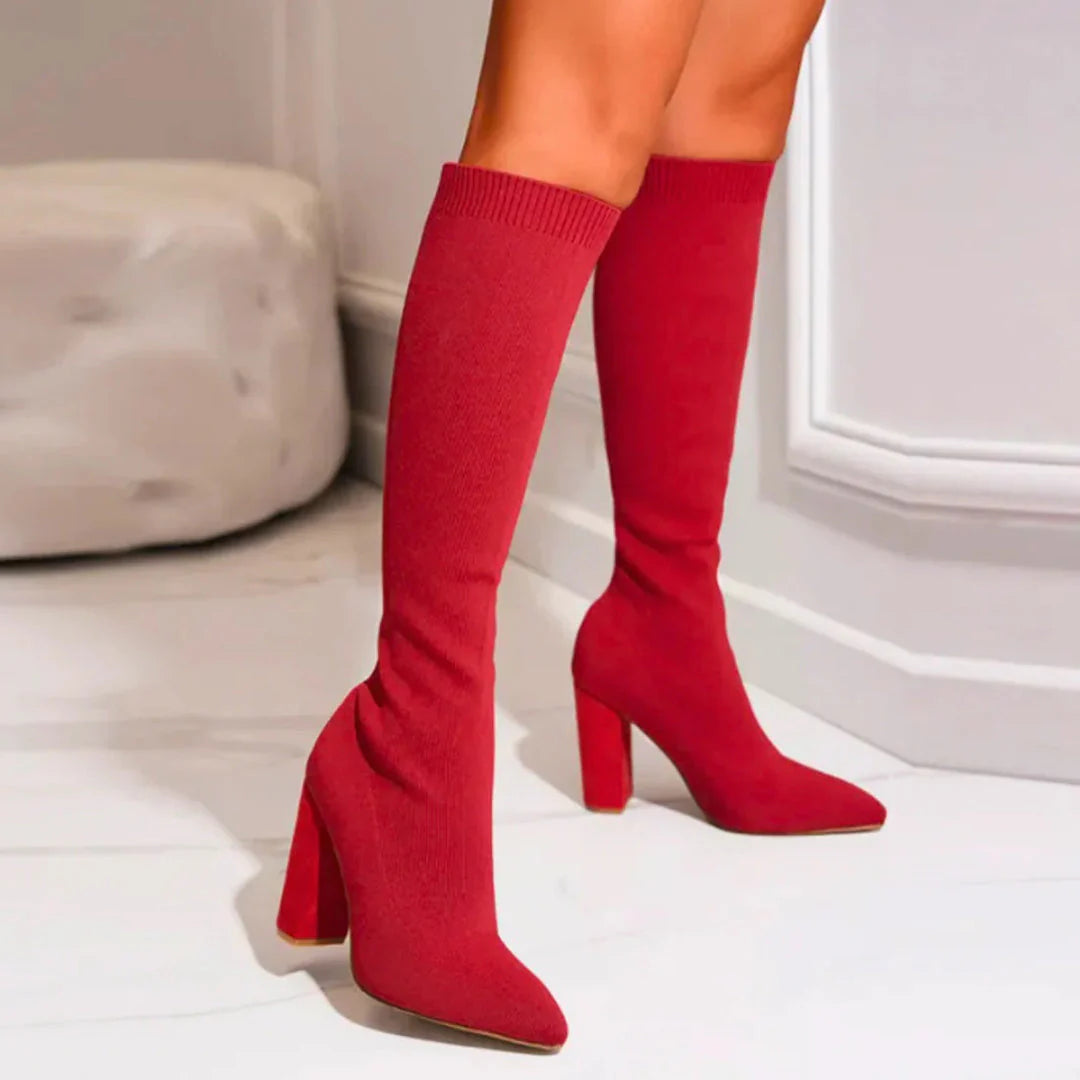 Tall Stretchy Women's Leather Boots
