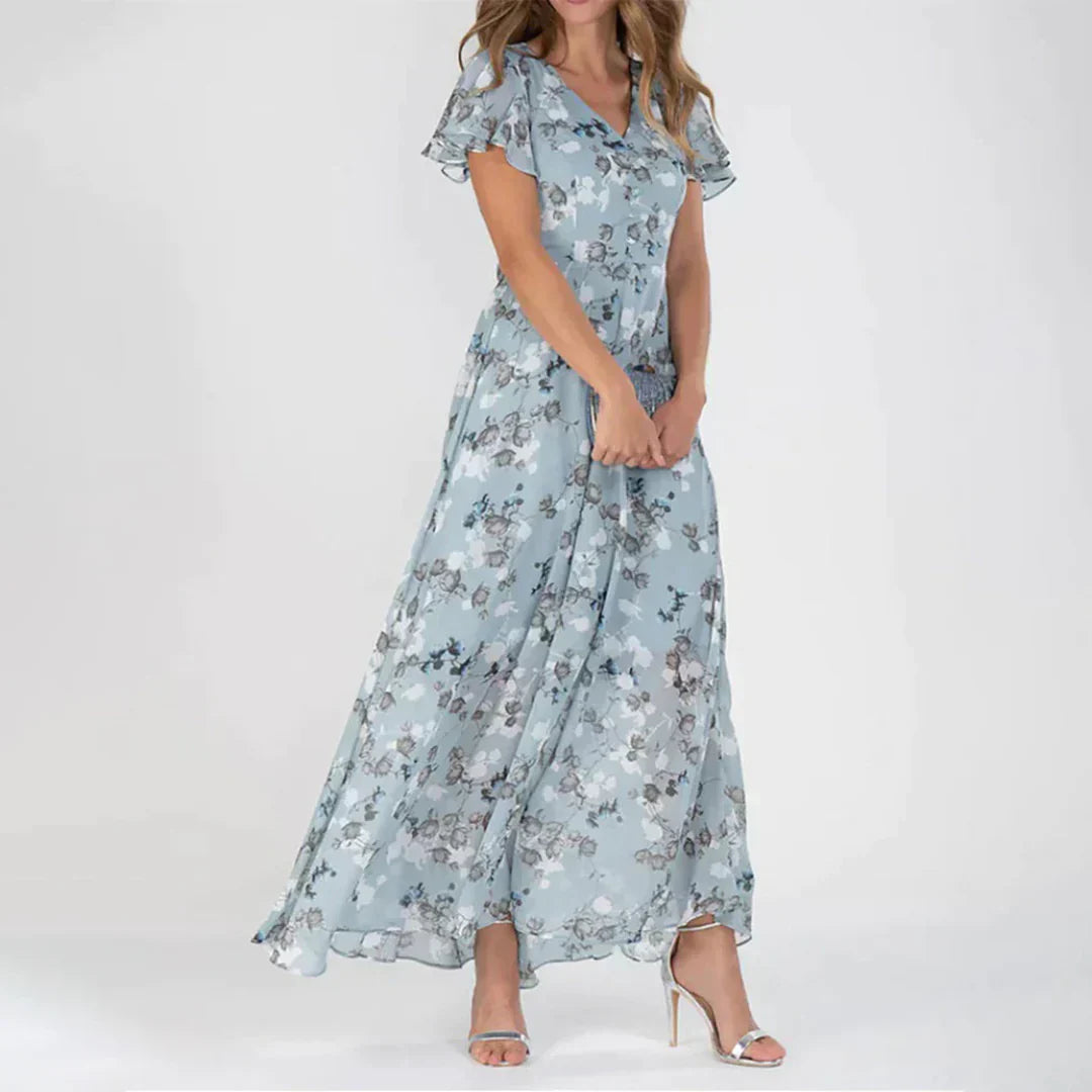 Classic Flower Long Dress for Ladies - Olytrend