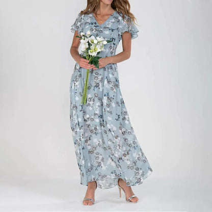 Classic Floral Long Dress for Ladies - Olytrend