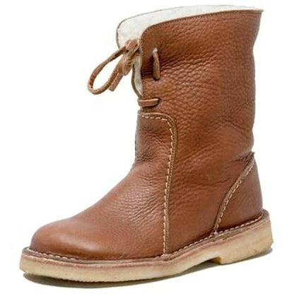 Warm Insulated Leather Snow Boots for Women - Nocini