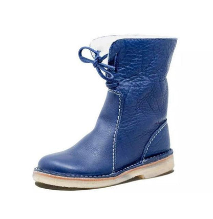 Warm Insulated Leather Snow Boots for Women