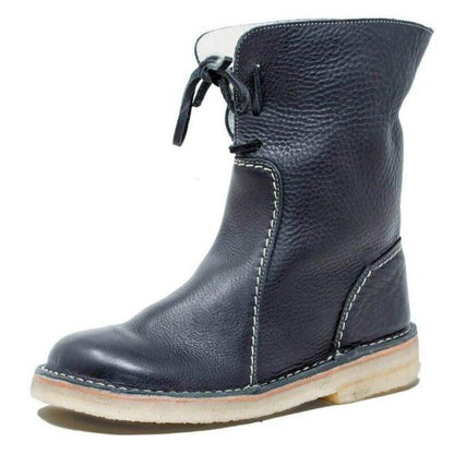 Warm Insulated Leather Snow Boots for Women