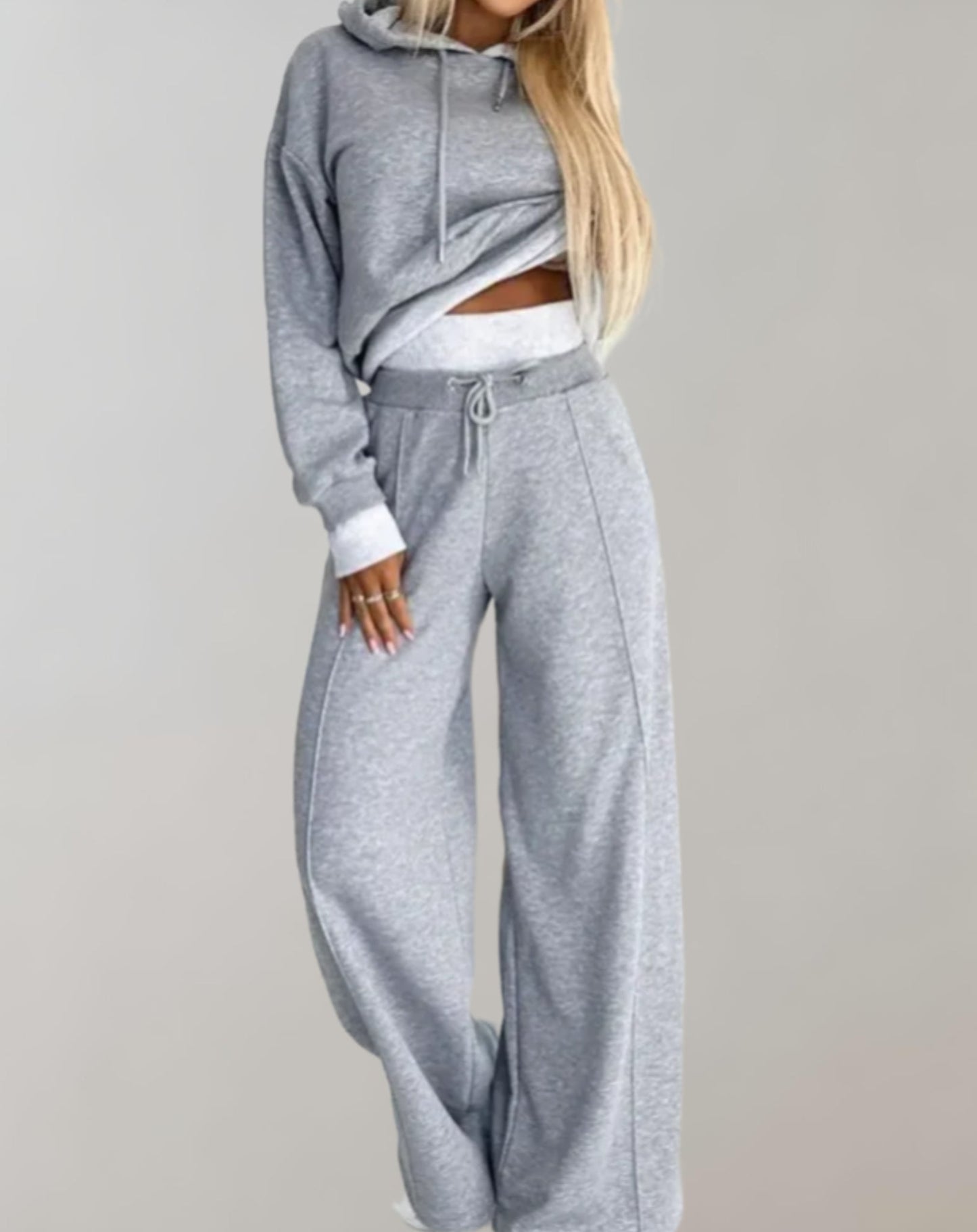 Women's Athletic Suit - Fleece Hoodie & Loose Fit Pants