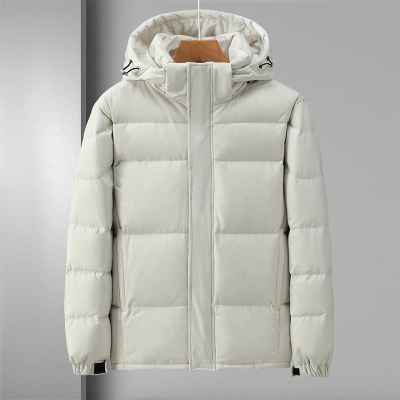 Waterproof Men's Puffer Coat with Hood and Zip