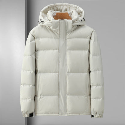 Waterproof Men's Puffer Coat with Hood and Zip
