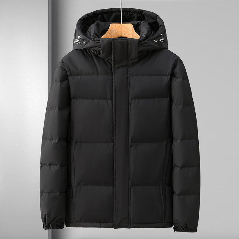 Waterproof Men's Puffer Coat with Hood and Zip