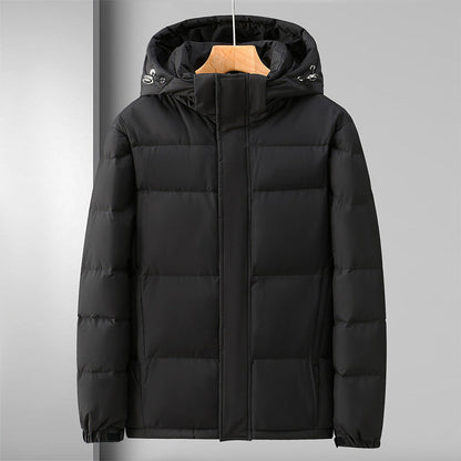 Waterproof Men's Puffer Coat with Hood and Zip