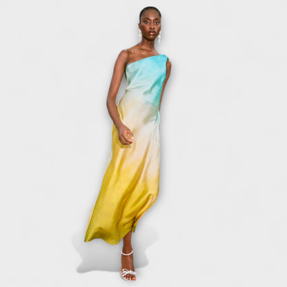 Elegant Asymmetrical Knee Length Party Dress - Nocini