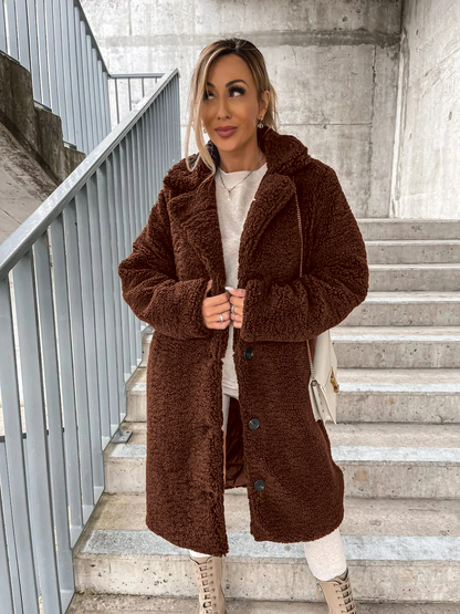Luxurious Fleece Lined Trench Coat for Women