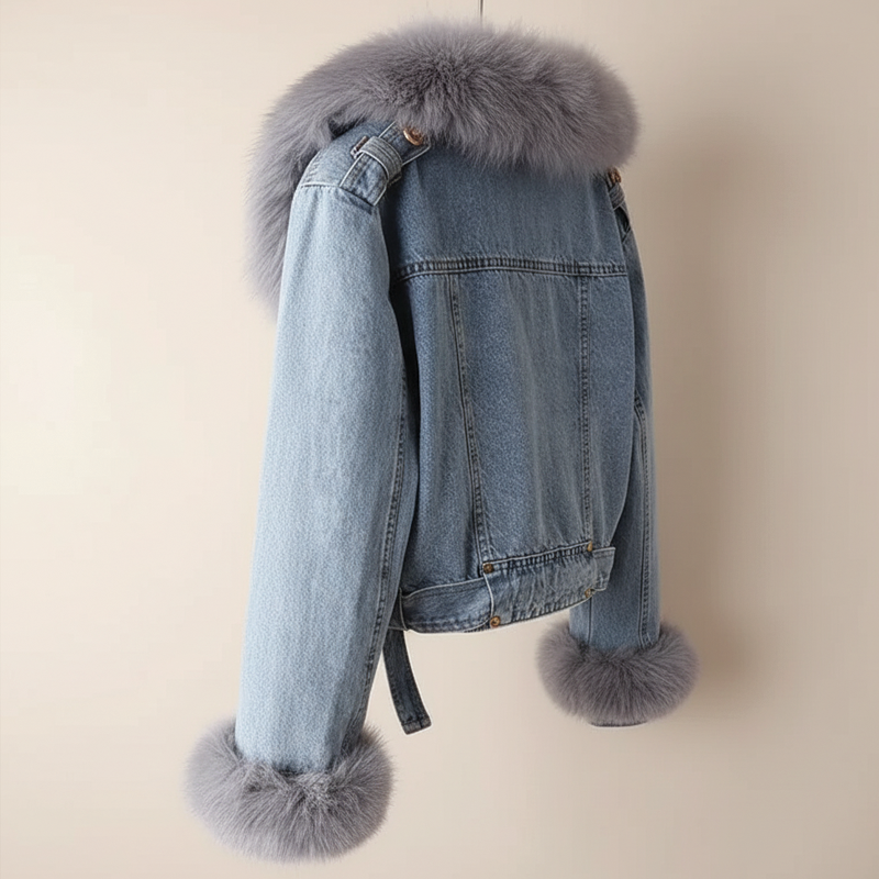Fashionable Short Blue Jean Jacket