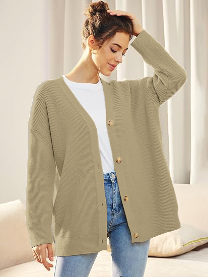 Soft Knit Button Front Cardigan for Women