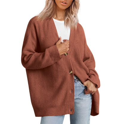 Soft Striped Knitted Open Front Cardigan