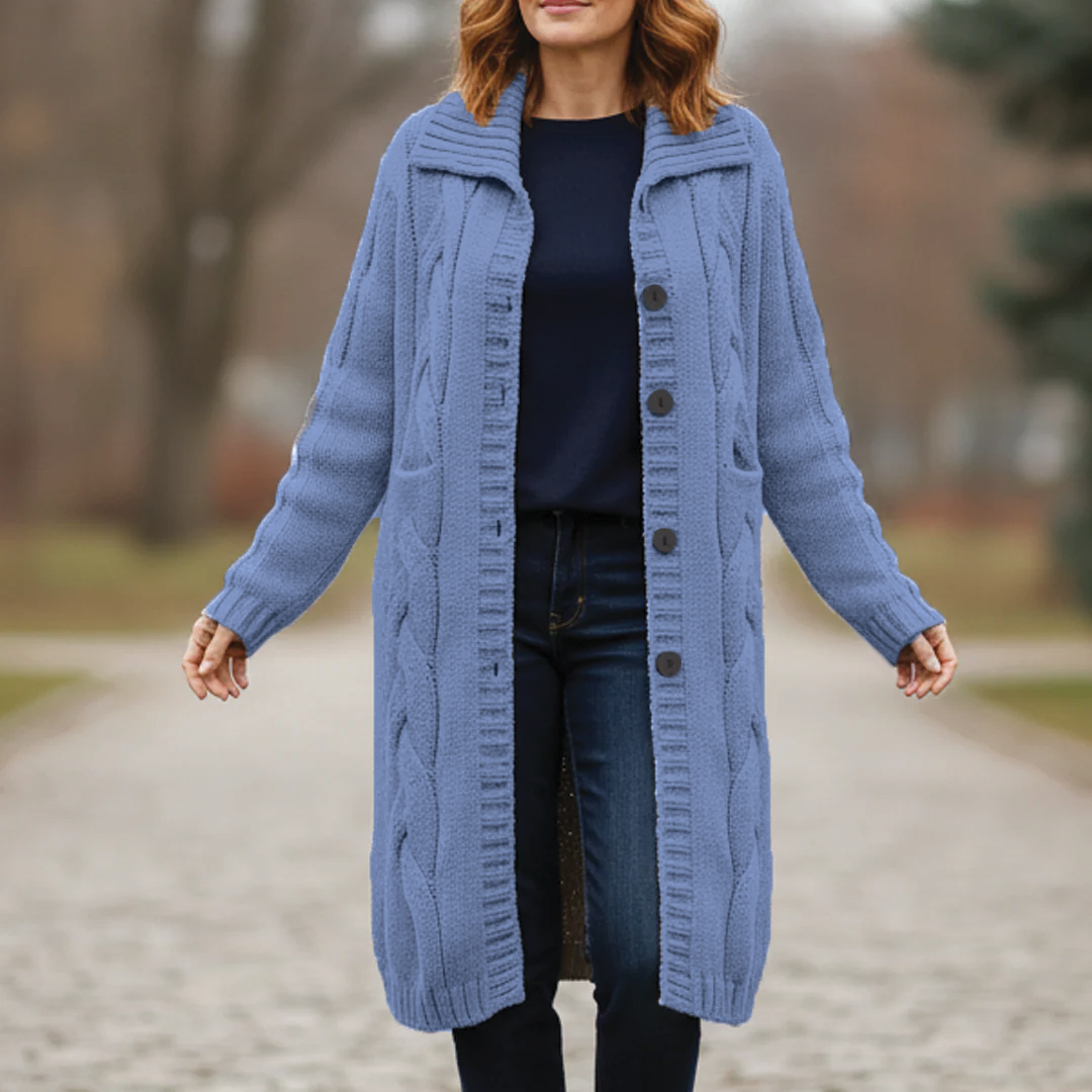 Warm Cable Knit Winter Coat - Nocini