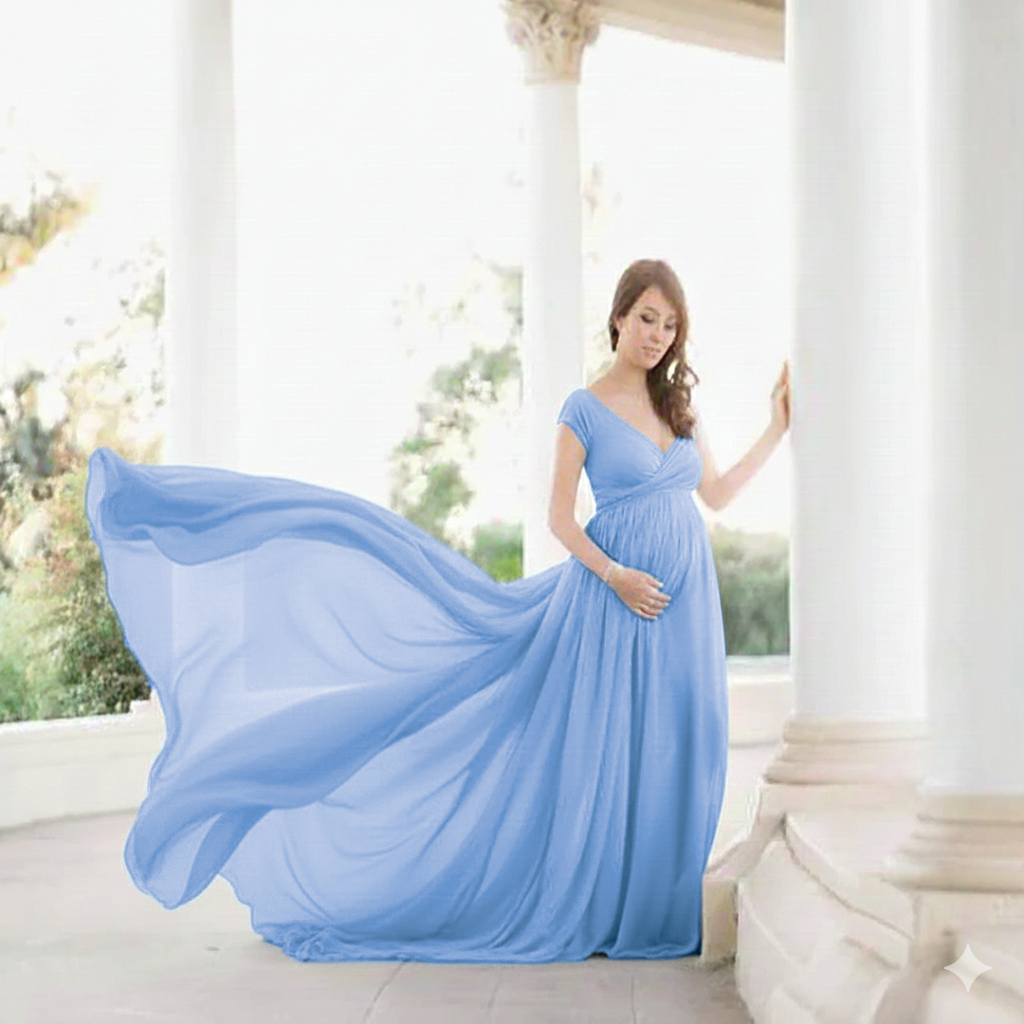 Comfortable Pregnant Lady Maxi Dress