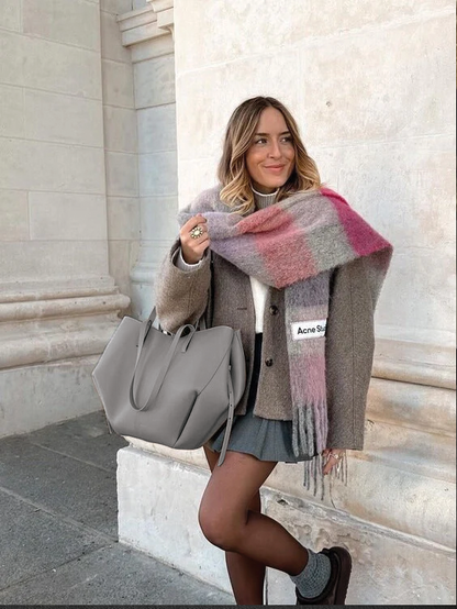 Large Capacity Faux Leather Shoulder Bag