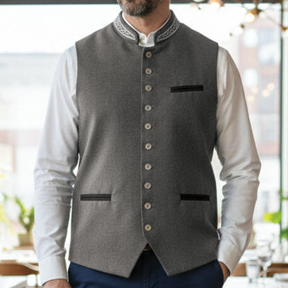 Classic Mens Leather Waistcoat - Nocini