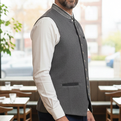 Classic Mens Leather Waistcoat